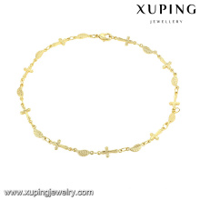 74484-xuping fashion dubai goldschmuck, 14k gold kreuzkettchen armband, gold fußkettchen schmuck